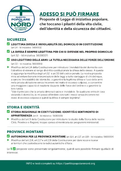 5 Proposte di legge di iniziativa popolare