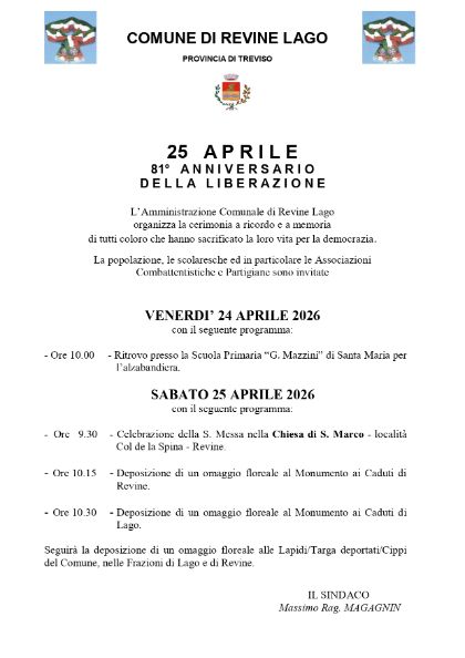 25 Aprile - 81° anniversario della Liberazione